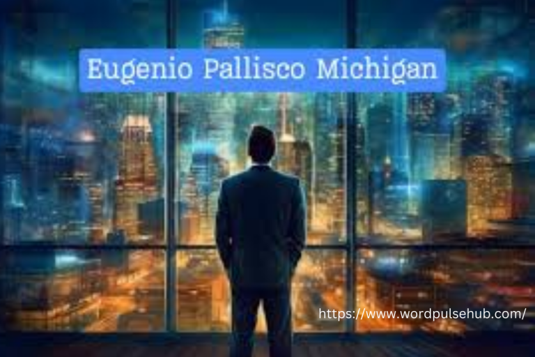 "Eugenio Pallisco Michiganspeaking at a community event in Michigan, showcasing his leadership and commitment to local development."