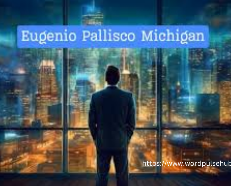 "Eugenio Pallisco Michiganspeaking at a community event in Michigan, showcasing his leadership and commitment to local development."