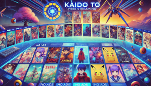 "Kaido To anime streaming platform showcasing a wide range of anime series and movies, featuring characters like Pikachu, with no ads."